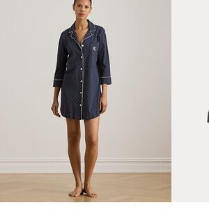 New Ralph Lauren Cotton Polka Dot Nightshirt